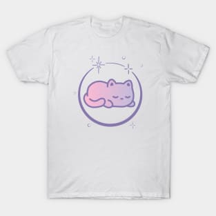 Cute Cat Kitten Kitty in Space Galaxy T-Shirt